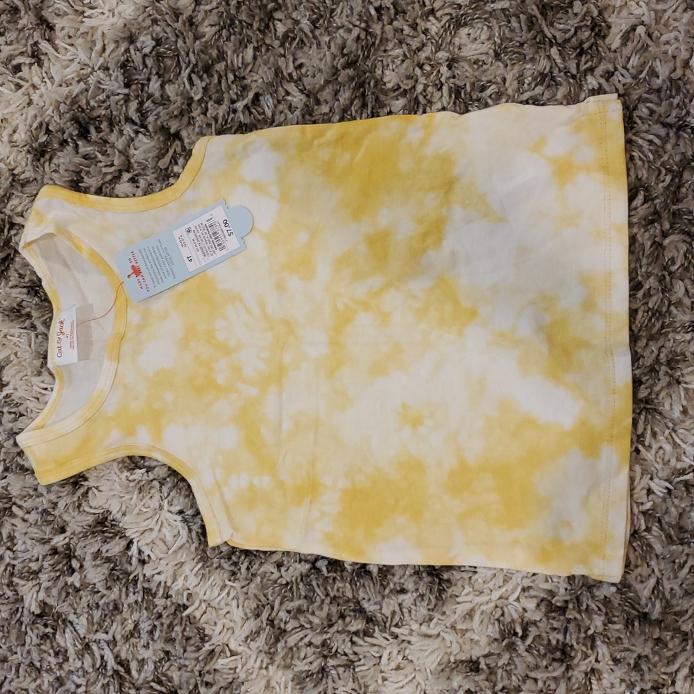 Cat & Jack Yellow Tie Dye Tank Top
